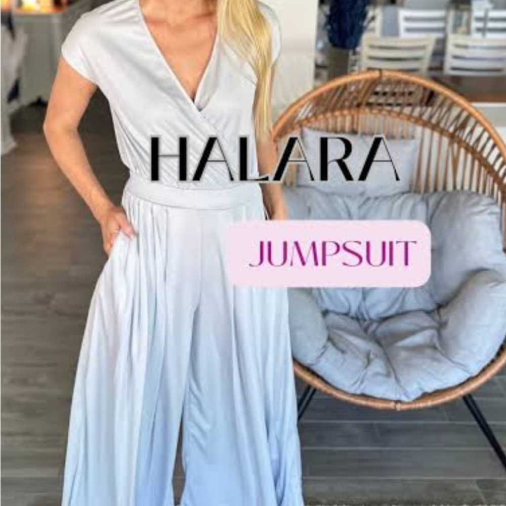 HALARA Women's Bluegreen Jumpsuit with Pockets Size Small